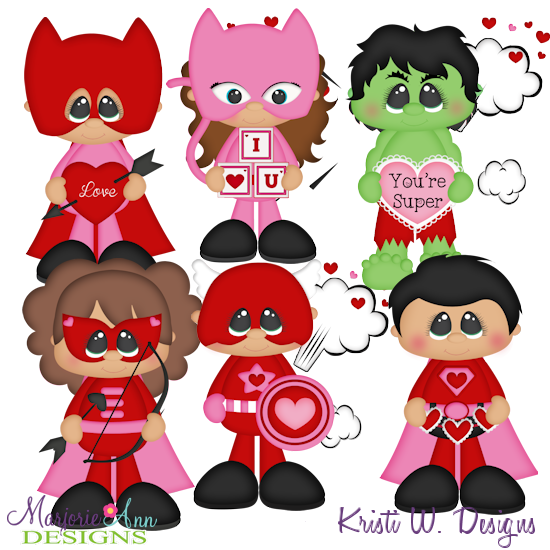 Valentine Super Heros Exclusive SVG Cutting Files + Clipart - Click Image to Close